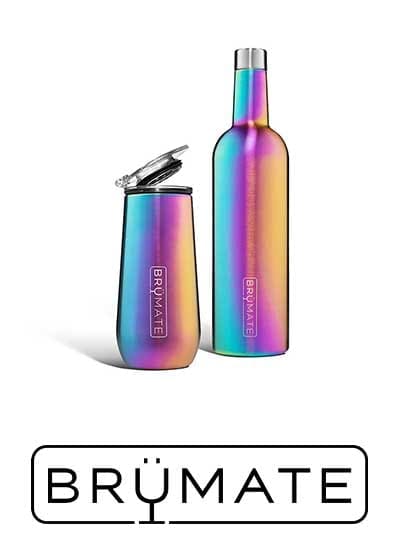 Product image of two beverage coolers above the BruMate logo